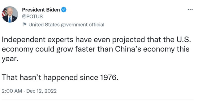 Ông Biden nói kinh tế Mỹ năm nay có thể tăng trưởng nhanh hơn Trung Quốc, nhưng dự báo của chuyên gia lại hoàn toàn trái ngược - Ảnh 1.