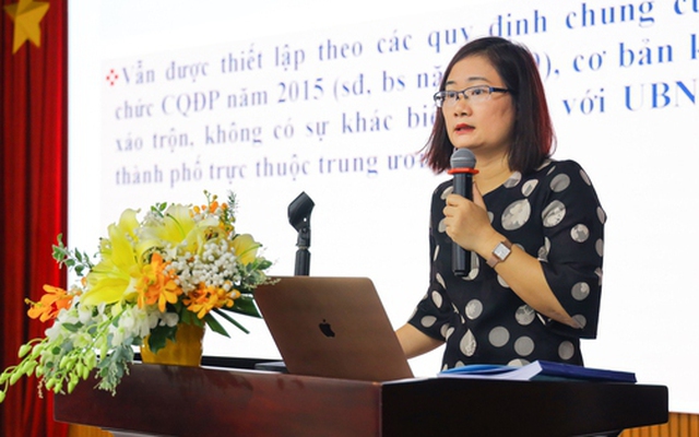 TS Trần Thị Thu Hà phát biểu tại hội thảo. Ảnh: Trường ĐH Luật thành phố