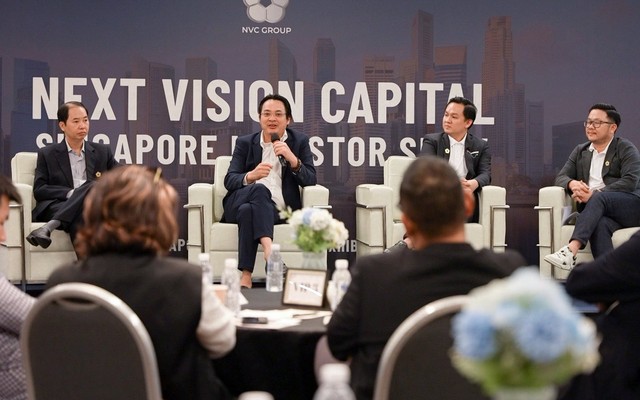 Ông Nguyễn Ảnh Nhượng Tống đang đi kêu goi vốn cho NVC Group ở Singapore vào tháng 10/2022.
