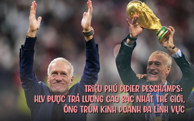 Triệu phú Didier Deschamps – HLV được trả lương cao bậc nhất thế giới: Sở hữu khối tài sản khổng lồ ở tuổi 54, làm HLV chỉ là phụ, kinh doanh và đầu tư đa lĩnh vực mới là nguồn thu chính