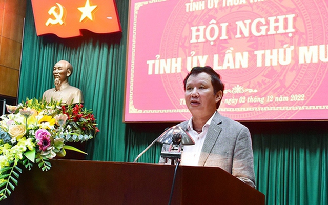 Ông Lê Trường Lưu, Bí thư Tỉnh ủy Thừa Thiên Huế phát biểu chỉ đạo tại Hội nghị Tỉnh ủy lần thứ 10