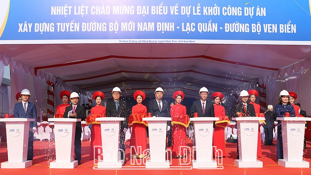 Khởi công tuyến đường bộ mới Nam Định - Lạc Quần - Đường bộ ven biển - Ảnh 4.