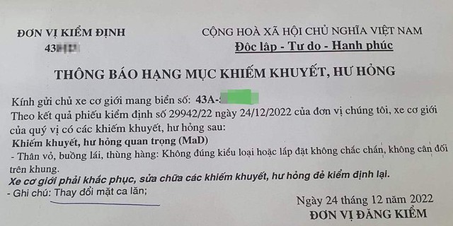 Xe độ bị từ chối đăng kiểm - Ảnh 1.