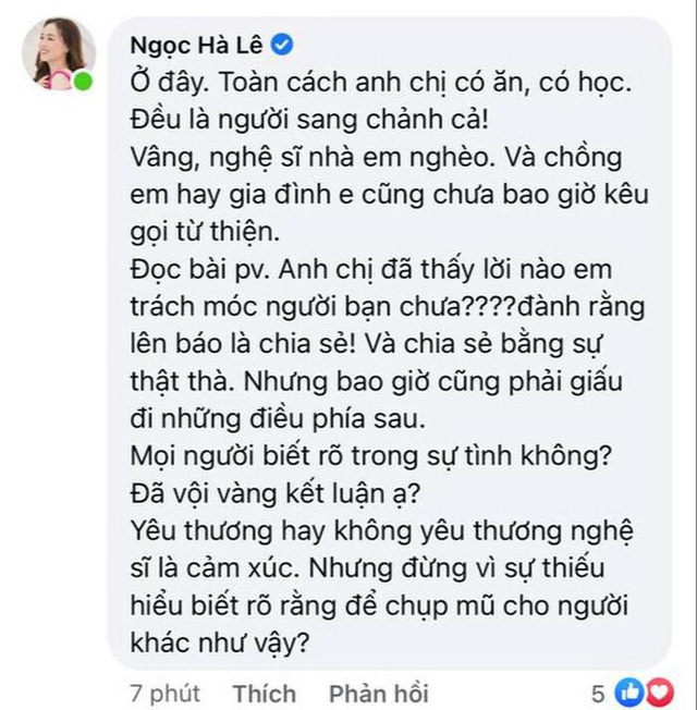 Vợ Công Lý lên tiếng khi bị chỉ trích kể chuyện bạn bè từ chối cho chồng vay tiền lúc mắc bệnh - Ảnh 1.