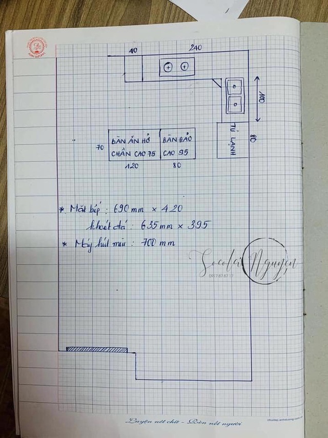 Vợ chồng 9x xây nhà cấp 4 đẹp hết nấc với chi phí gây tranh cãi, tự vẽ bản thiết kế trên giấy ô ly mà chẳng ai tin - Ảnh 6.