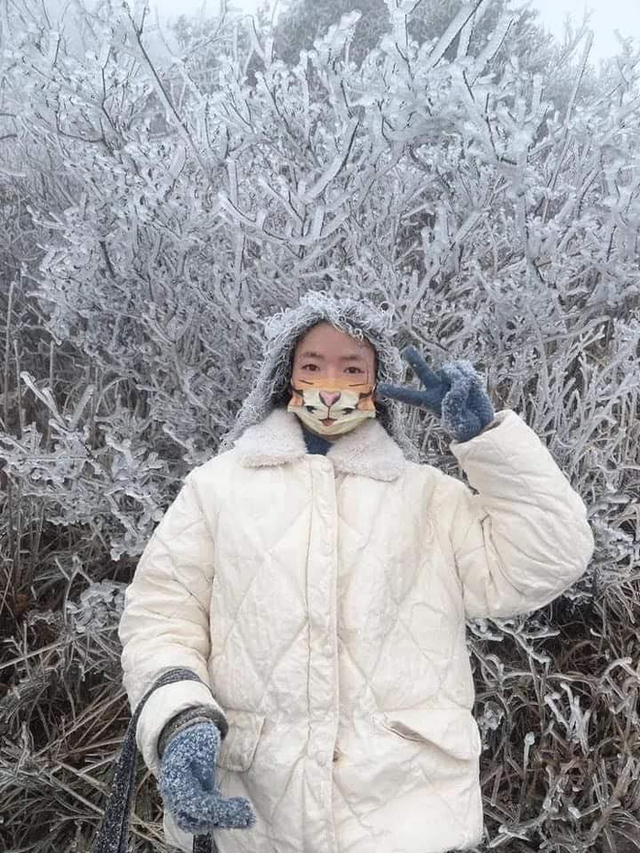 Thực hư hình ảnh cô gái ở Fansipan bị tuyết phủ kín tóc đang viral, khoan lên Sa Pa săn tuyết kẻo bị hớ! - Ảnh 2.