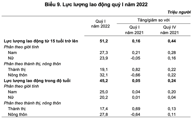 Biến động thu nhập lao động Việt Nam quý 1/2022: Tăng hơn 1 triệu so với quý trước - Ảnh 2.
