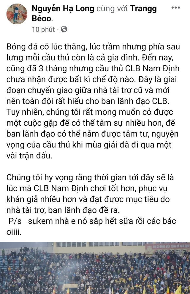  NÓNG: Cầu thủ U23 Việt Nam kêu cứu, V.League lại xuất hiện vụ nợ lương gây ồn ào - Ảnh 3.