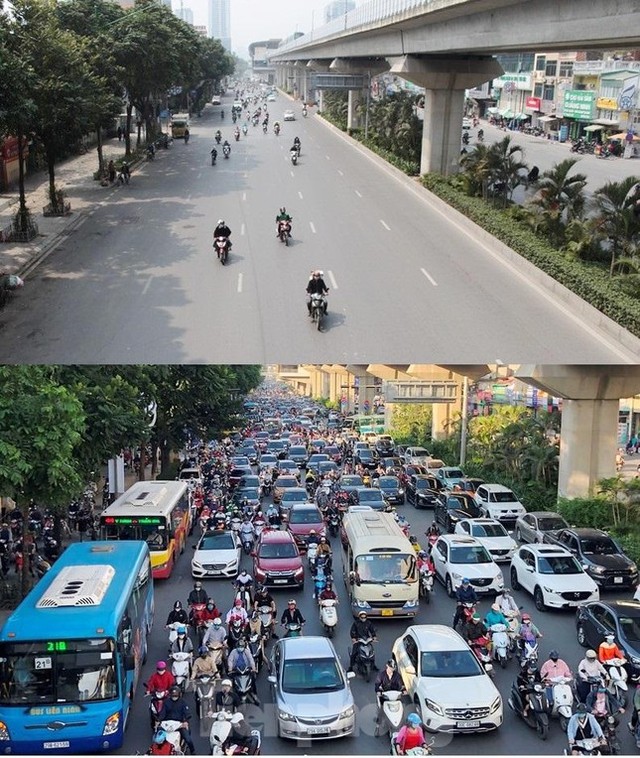  Không phải nghỉ lễ hay cuối tuần nhưng đường phố Hà Nội vắng vẻ lạ thường  - Ảnh 3.