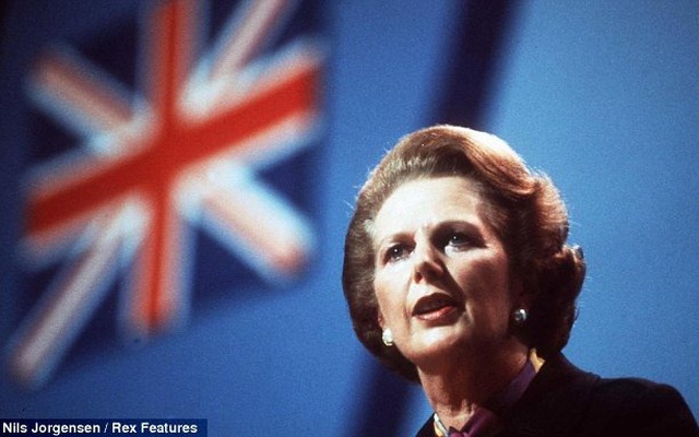 Bà Margaret Thatcher tại hội nghị của Đảng Bảo thủ năm 1982