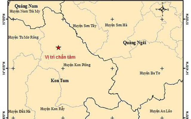 8 trận động đất liên tiếp tại Kon Tum gây rung lắc mạnh