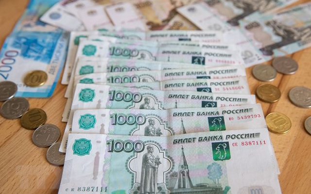 Đồng ruble của Nga. Ảnh: THX/TTXVN.