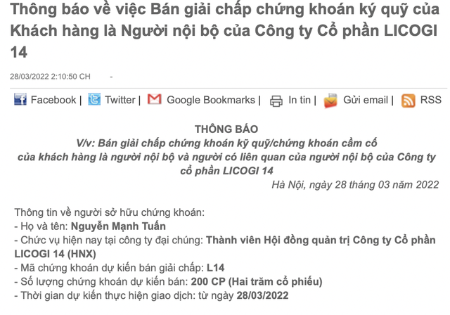 Cổ phiếu Licogi 14 (L14) bị Chứng khoán Techcombank cắt margin từ ngày 21/4/2022 - Ảnh 4.