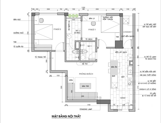 Tư vấn cải tạo căn hộ 79m² với tổng chi phí 140 triệu đồng - Ảnh 2.