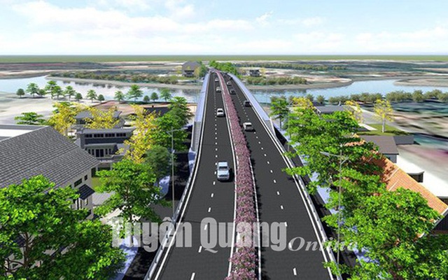 Phối cảnh đường cao tốc Tuyên Quang - Phú Thọ kết nối với cao tốc Hà Nội - Lào Cai. (Ảnh: Tuyên Quang Online)