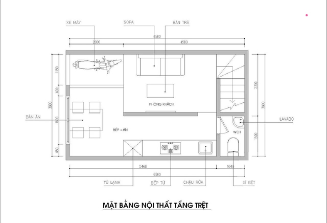 Thiết kế nhà ống 2,5 tầng rộng 24m² có 3 phòng ngủ thoáng mát - Ảnh 1.