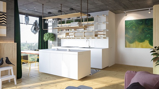 Căn bếp nhỏ đẹp tinh tế và hiện đại vì được sơn trắng toàn bộ không gian kết hợp nội thất gỗ - Ảnh 14.