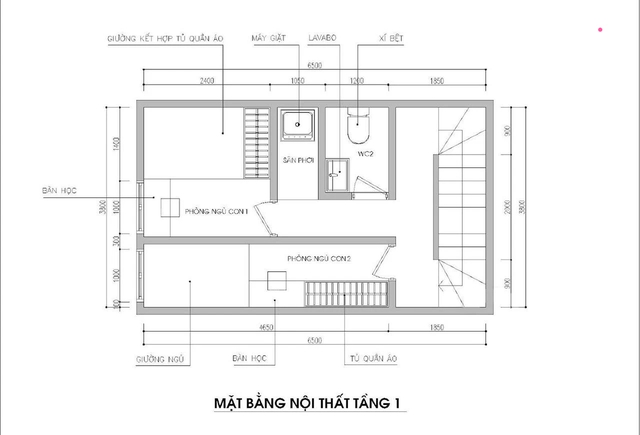 Thiết kế nhà ống 2,5 tầng rộng 24m² có 3 phòng ngủ thoáng mát - Ảnh 3.