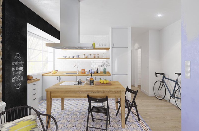 Căn bếp nhỏ đẹp tinh tế và hiện đại vì được sơn trắng toàn bộ không gian kết hợp nội thất gỗ - Ảnh 4.