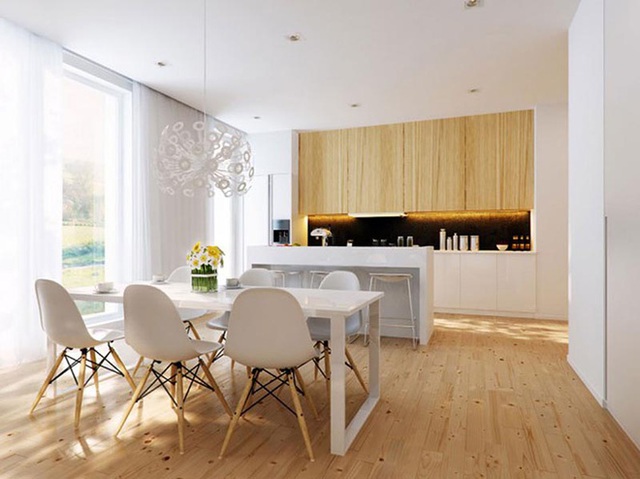 Căn bếp nhỏ đẹp tinh tế và hiện đại vì được sơn trắng toàn bộ không gian kết hợp nội thất gỗ - Ảnh 6.