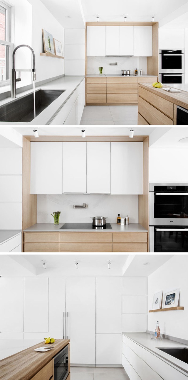 Căn bếp nhỏ đẹp tinh tế và hiện đại vì được sơn trắng toàn bộ không gian kết hợp nội thất gỗ - Ảnh 8.