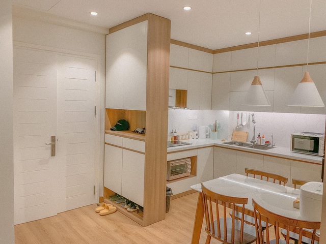Công cuộc cải tạo với chi phí tiết kiệm cho căn hộ cũ 65m² mang phong cách vintage lãng mạn của cặp vợ chồng trẻ ở Hà Nội - Ảnh 8.