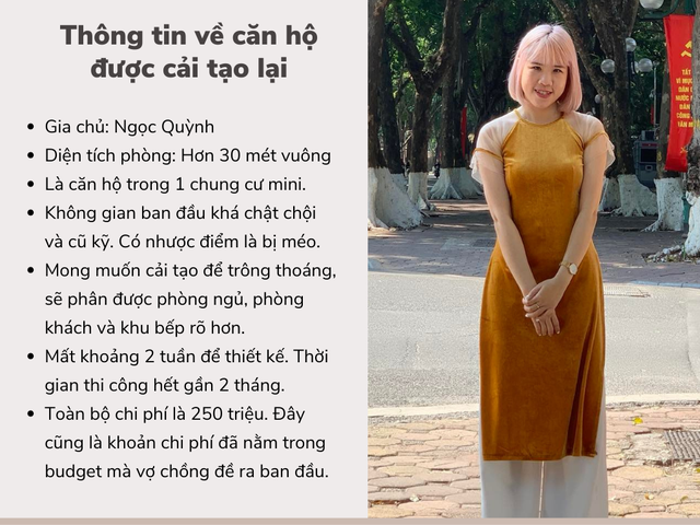 Dùng đúng khoản ngân sách dự trù 250 triệu đồng, cặp vợ chồng trẻ ở Hà Nội cải tạo xong căn hộ mini trong 2 tháng - Ảnh 1.