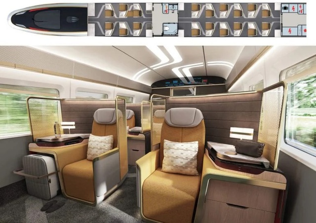 Nội thất xa hoa kiểu hạng thương gia máy bay bên trong tàu cao tốc 350 km/h ở Trung Quốc - Ảnh 2. Nội thất xa hoa kiểu hạng thương gia máy bay bên trong tàu cao tốc 350 km/h ở Trung Quốc - Ảnh 2.