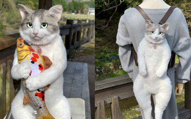 Dân mạng Nhật Bản 'phát cuồng' với chiếc ba lô hình mèo chân thật đến từng sợi lông, giá 23 triệu/chiếc vẫn không còn hàng để bán