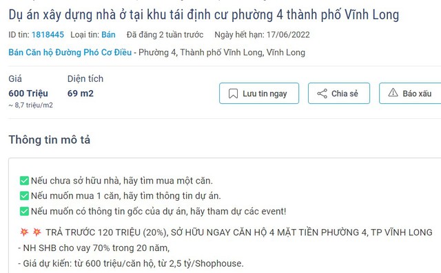 Tái diễn rao bán nhà ở xã hội trái phép qua mạng - Ảnh 1.