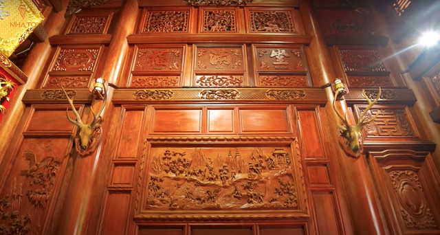 Choáng ngợp biệt phủ 4.000m2 gần 20 năm tuổi của đại gia Nghệ An: 100% làm bằng gỗ, vẻ đẹp vượt thời gian - Ảnh 11.