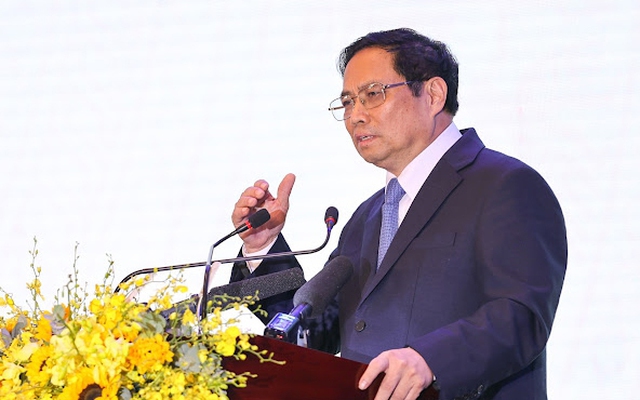 Thủ tướng Phạm Minh Chính nhấn mạnh cam kết mạnh mẽ về xây dựng môi trường đầu tư lành mạnh, bình đẳng và minh bạch, công khai. Ảnh: VGP.