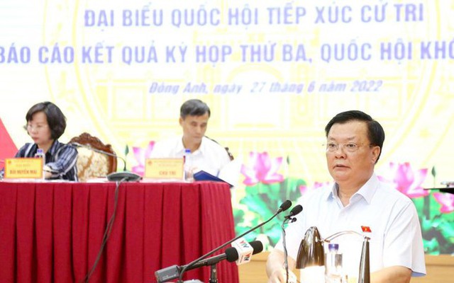 Bí thư Thành uỷ Hà Nội Đinh Tiến Dũng phát biểu tại hội nghị. Ảnh: PV