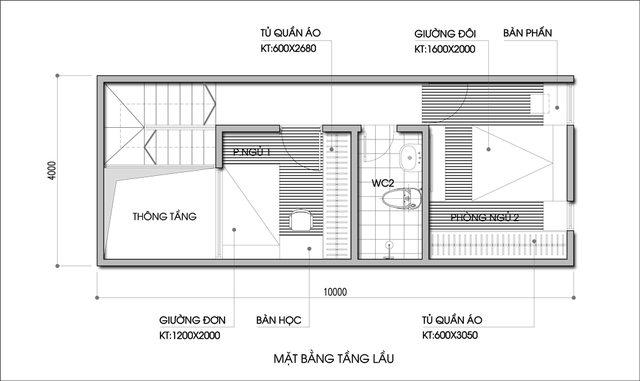 KTS tư vấn thiết kế nhà ống 2 tầng 40m² hợp lý và đủ sáng cho hộ gia đình - Ảnh 2.
