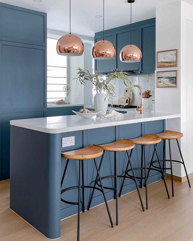 Biến hóa căn bếp gia đình từ phong cách đến không gian với gam màu xanh - Ảnh 10.