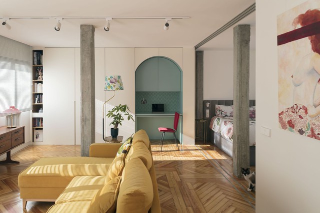 Thiết kế không gian tiện nghi trong căn hộ một phòng ngủ 75 m2 - Ảnh 1.
