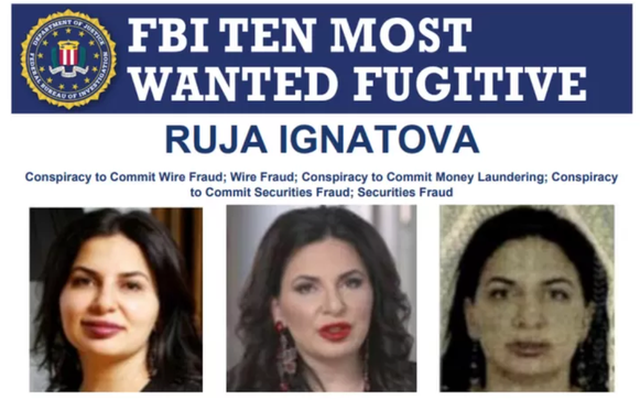 FBI hôm 30 tháng 6 đã phát lệnh truy nã toàn cầu đối với Ruja Ignatova