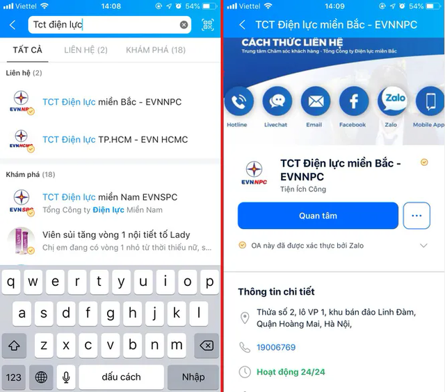 Hướng dẫn cách tra cứu hóa đơn và thanh toán tiền điện online thông qua Zalo - Ảnh 1.