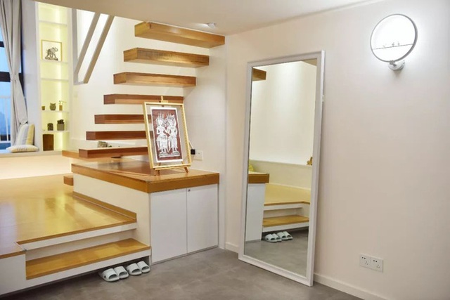 Căn hộ 52m² được thiết kế ấn tượng với cách bố trí nội thất giật cấp tiện lợi - Ảnh 3.