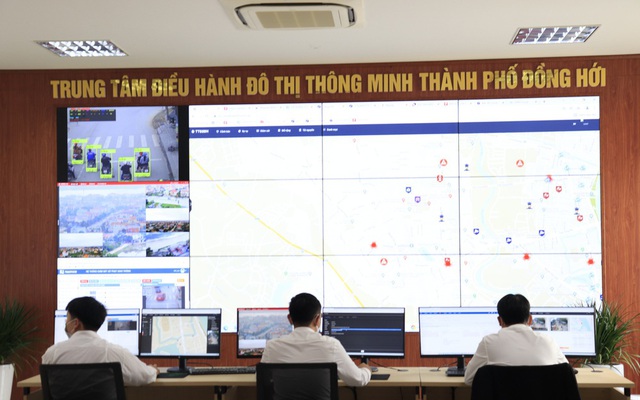 Trung tâm giám sát, điều hành đô thị thông minh tại TP. Đồng Hới, Quảng Bình đi vào hoạt động. Ảnh: Trần Hùng