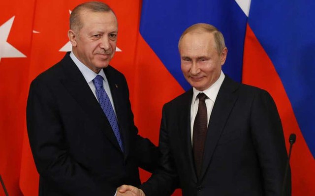 Tổng thống Thổ Nhĩ Kỳ Recep Tayyip Erdogan và Tổng thống Nga Vladimir Putin đã thảo luận về hợp tác kinh tế vào tuần trước. Ảnh: Getty Images
