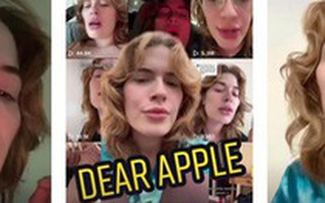 Campbell đăng video thứ hai có tiêu đề "Dear Apple" (Apple thân mến), trong đó cô khẳng định mình là nhân viên của Apple - Ảnh chụp màn hình