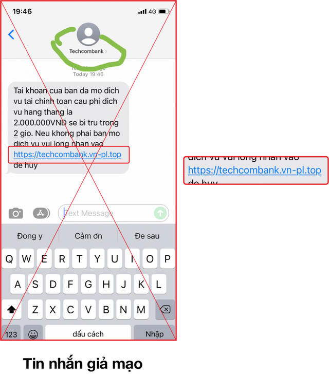 Tiếp tục bùng phát tin nhắn giả mạo thương hiệu của nhiều ngân hàng - Ảnh 2.