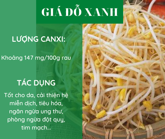 Các loại rau giàu canxi hơn sữa, bổ sung hàng ngày để phòng ngừa loãng xương