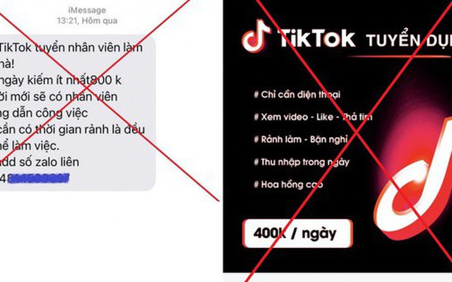 Cảnh giác trước chiêu trò tuyển dụng làm việc trên ứng dụng TikTok