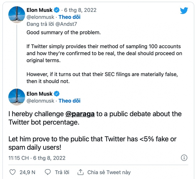 Elon Musk sẽ mua Twitter nếu họ chịu công bố số lượng tài khoản ảo - Ảnh 1.