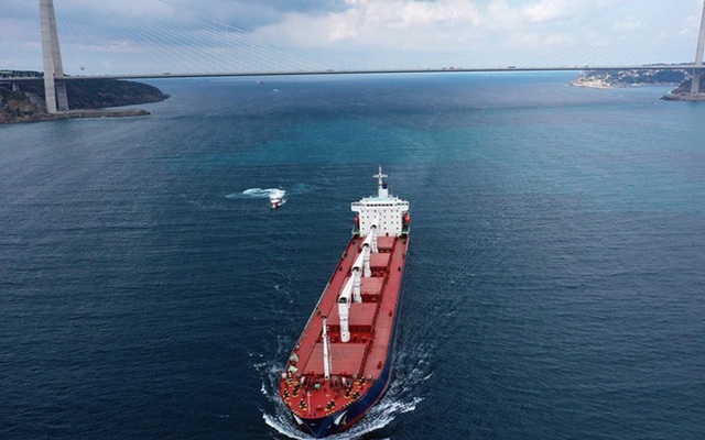 Tàu chở hàng Razoni với lô ngũ cốc đầu tiên từ Ukraine chưa thể cập cảng Tripoli ở Lebanon vào ngày 7/8. Ảnh: shobserver.com