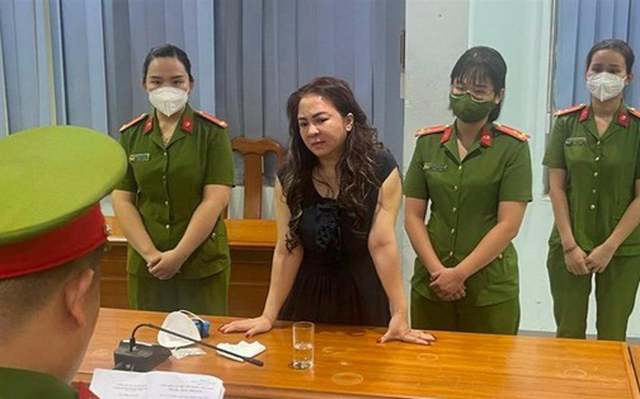 Bà Nguyễn Phương Hằng tại Cơ quan điều tra Công an TPHCMẢnh: C.A