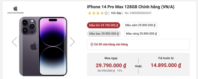 iPhone 14 Pro Max sập giá, bản màu Tím giờ có giá rẻ nhất - Ảnh 1.