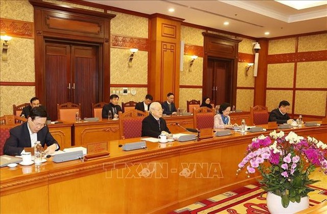 Tổng Bí thư Nguyễn Phú Trọng chủ trì họp Ban Bí thư - Ảnh 1.